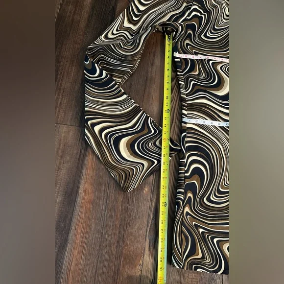 MOTEL ROCKS Denim Size:S Zoven Ripple Swirl High Waist Trouser Pants - Picture 12 of 12